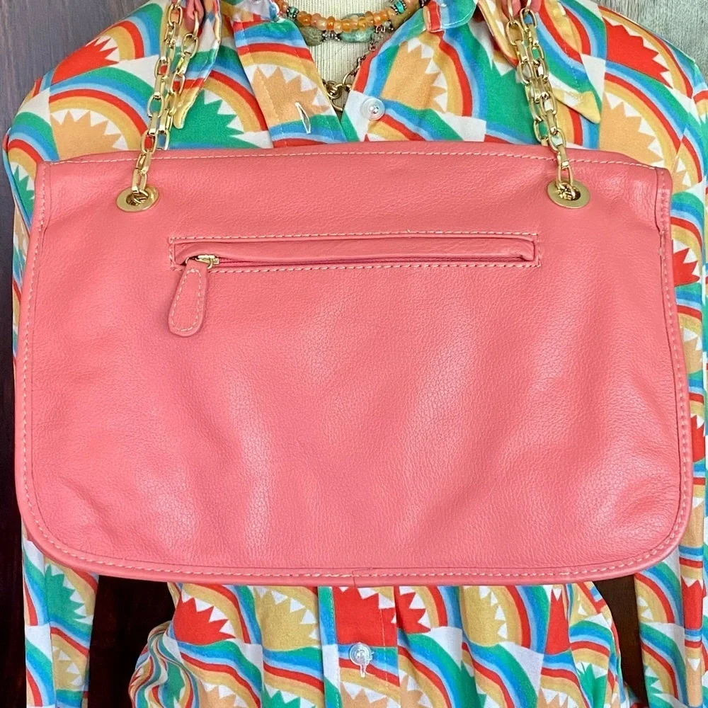 Frosting by Mary Norton Pink baguette, with tassels and Gold interior